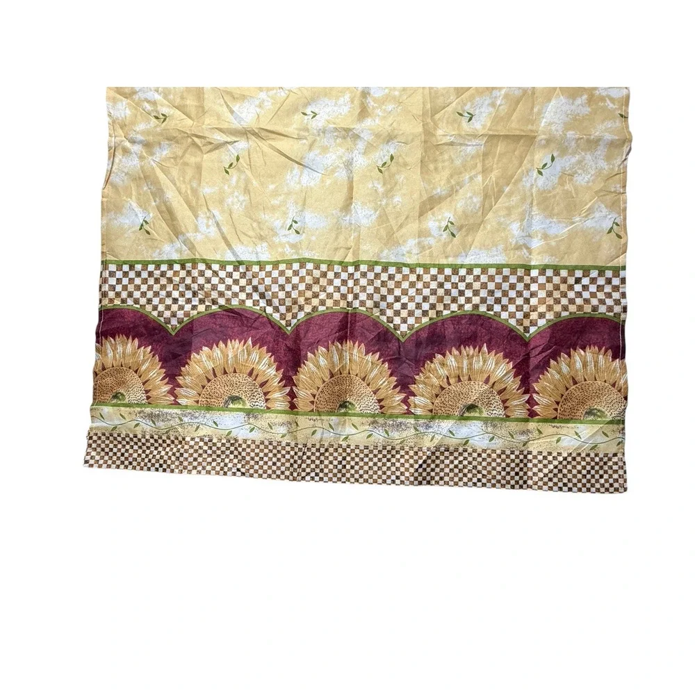 Pair Yellow Red Sunflower Valances Short Curtains Lightweight 36